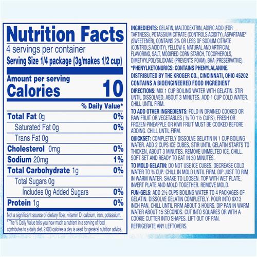 Kroger Sugar Free Orange Gelatin Dessert Mix 0.44 oz