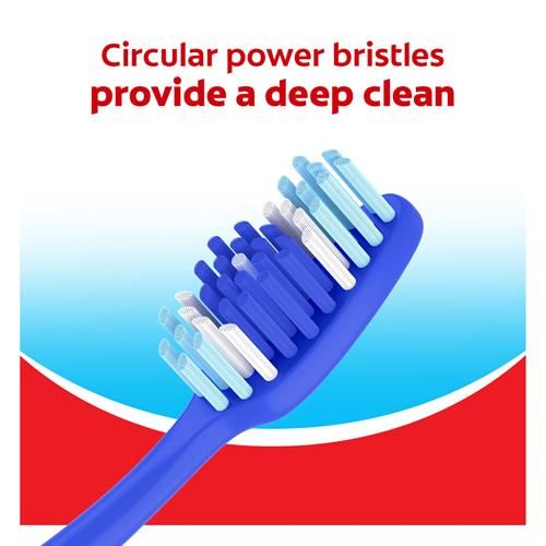 Colgate Extra Clean Toothbrush, Medium Bulk Toothbrush Pack, Adult Medium Bristle Toothbrushes With Ergonomic Handle And Circular Cleaning Bristles, Helps Remove Surface Stains, 6 Pack