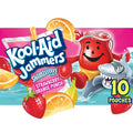 Kool-Aid Jammers Sharkleberry Fin Strawberry Orange Punch Flavored 0% Juice Drink, 10 Ct Box, 6 Fl Oz Pouches