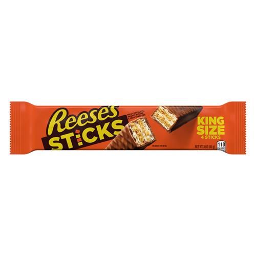 Reeses Sticks Milk Chocolate Peanut Butter Wafer King Size, Candy Pack, 3 Oz