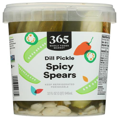 Whole Foods Market Pickle Spears, Spicy Dill, 32 Ounce