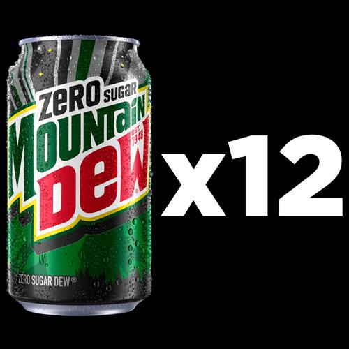 Mountain Dew Zero Sugar Soda, 12Oz Cans (12 Pack)