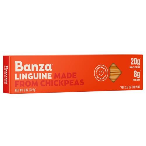 Banza Linguine Pasta From Chickpeas - Gluten Free, High Protein, And Lower Carb Protein Linguine Chickpea Pasta - 8Oz