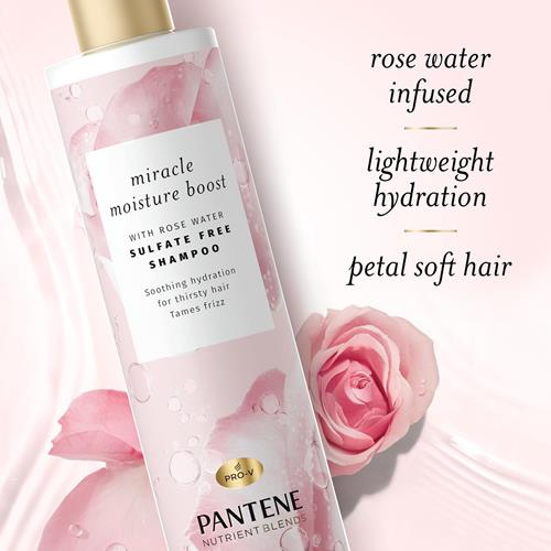 Pantene Nutrient Blends Miracle Moisture Boost Rose Water Shampoo & Conditioner Dual Pack For Dry Hair, Sulfate Free
