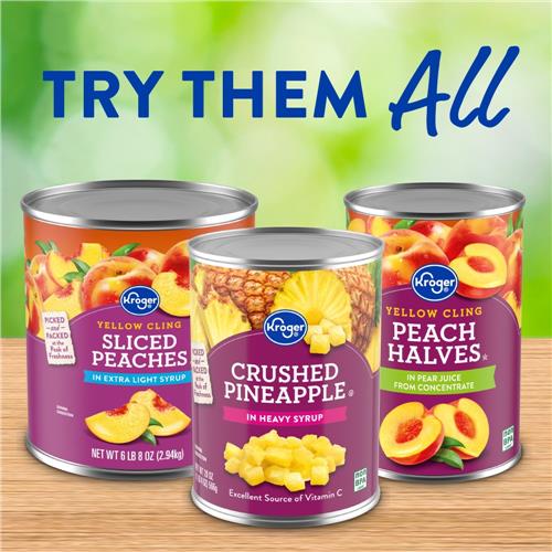 Kroger Canned Yellow Cling Sliced Peaches in Extra Light Syrup 6 lb 8 oz