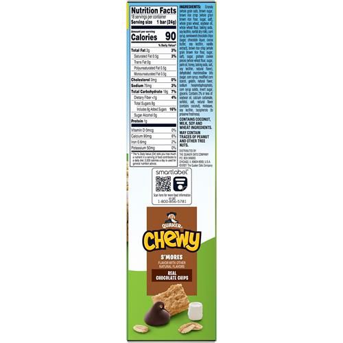 Quaker Chewy Smores Real Chocolates Chips, 0.84 Oz, 18 Ct