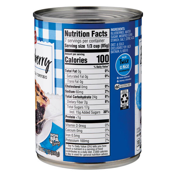 Baker's Corner Blueberry  Pie Filling & Topping, 21 oz