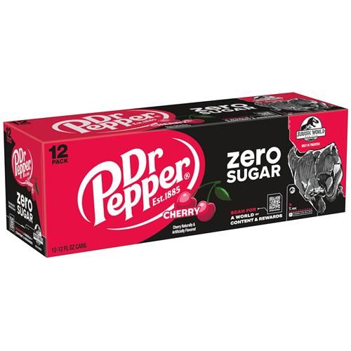 Dr Pepper Zero Sugar - Cherry, 12 Oz, 12 Pk