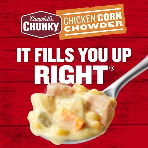 Campbells Chunky Soup, Chicken Corn Chowder Soup, 18.8 Oz Can