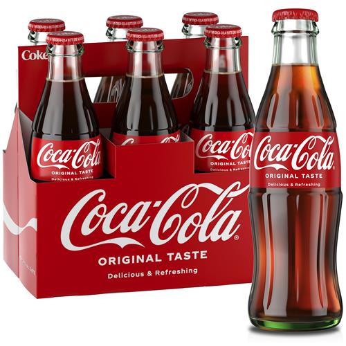 Coca-Cola Glass Bottle, 8 Fl Oz, 6 Pack