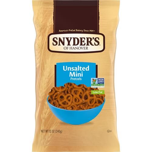 Snyders Of Hanover, Unsalted Mini Pretzels, 12 Oz Bag