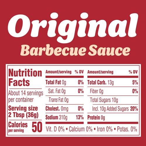 Kraft Original Slow-Simmered Bbq Barbecue Sauce (18 Oz Bottle)