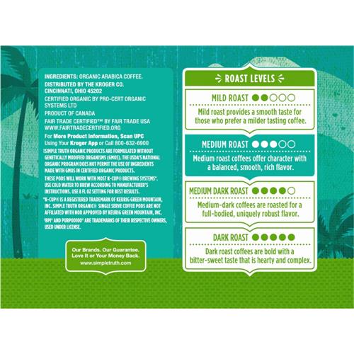 Simple Truth Organic 100% Colombian Medium Roast Coffee Pods 48 ct
