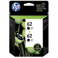 New, Pre-Owned - HP 62 (C2P04AN) Black Ink Cartridge- Twin Pack
