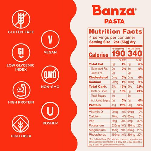 Banza Pasta Chickpea Gemelli 8 Oz