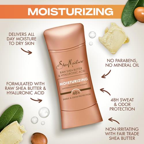 Sheamoisture Antiperspirant Deodorant Stick For 48Hr Sweat & Odor Protection Nourish With No Parabens & No Mineral Oil 2.6 Oz
