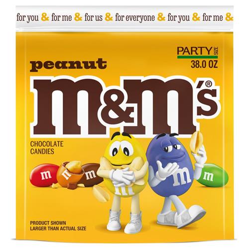 M&Ms Summer Peanut Milk Chocolate Candy, Party Size, 38 Oz Resealable Bulk Candy Bag