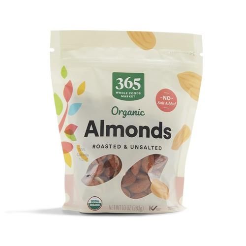 Whole Foods Market, Organic Roasted Unsalted Almonds, 10 Oz