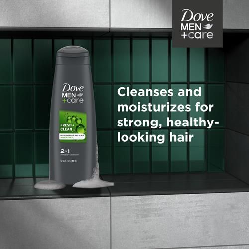 Dove Men+Care Fortifying 2 In 1 Shampoo And Conditioner For Normal To Oily Hair Fresh And Clean With Caffeine Helps Strengthen And Nourish Hair 12 Oz