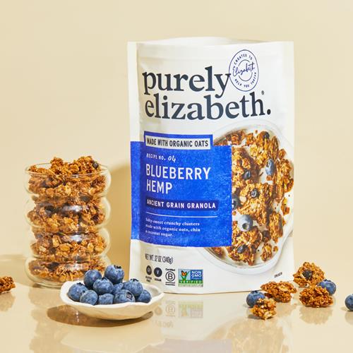 Purely Elizabeth Ancient Grain Granola Certified Glutenfree Vegan Nongmo Coconut Sugar Delicious Healthy Snack , Blueberry Hemp, 12 Ounce