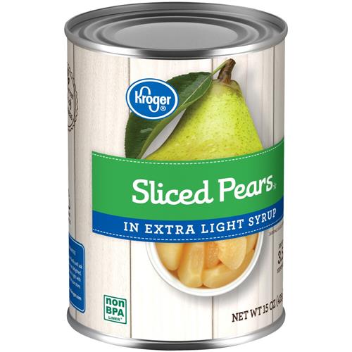 Kroger Canned Pear Slices in Extra Light Syrup 15 oz