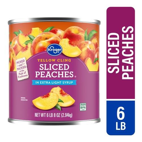 Kroger Canned Yellow Cling Sliced Peaches in Extra Light Syrup 6 lb 8 oz