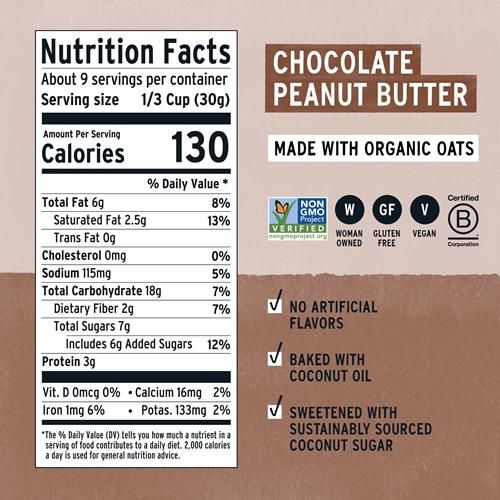 Purely Elizabeth, Chocolate Peanut Butter, Ancient Grain Granola, Gluten-Free, Non-Gmo (10Oz Bag)