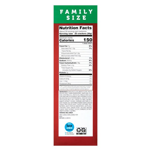 Savoritz Family Size Baked White Cheddar Cheese Crackers, 21 oz