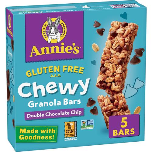 Annies Gluten Free Chewy Granola Bars, Double Chocolate Chip, 5 Bars, 4.9 Oz