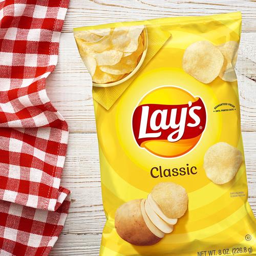 Lays Potato Chips Classic Flavor Bag, 8 Oz