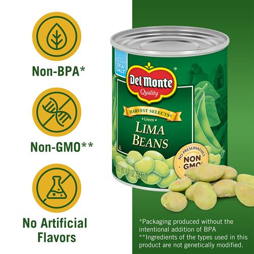 Del Monte Canned Fresh Cut Green Lima Beans, 8.5 Ounce