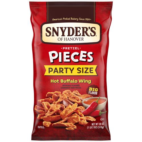 Snyders Of Hanover Pretzel Pieces, Hot Buffalo Wing, Party Size, 18 Oz