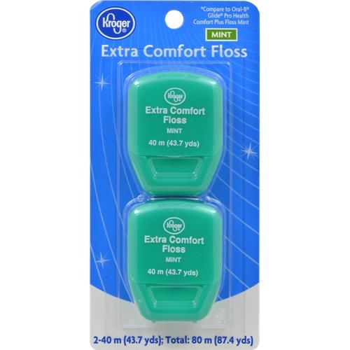 Kroger Mint Extra Comfort Floss 2 ct / 43.7 yd
