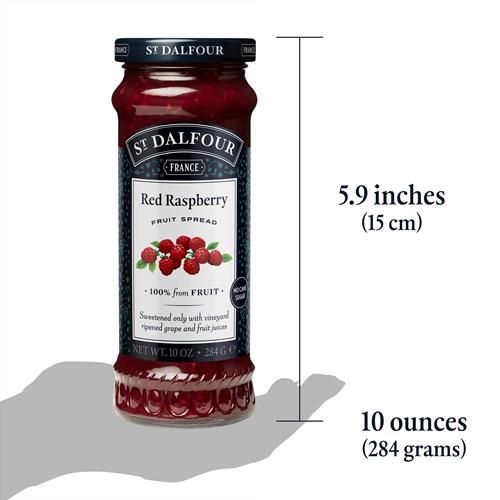 St. Dalfour Red Raspberry Fruit Spread - 10Oz - 100% From Fruit, No Artificial Ingredients, Non-Gmo, No Cane Sugars, All Natural, Made In France