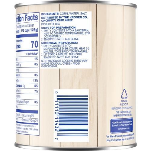 Kroger Supersweet Golden Corn 29 oz