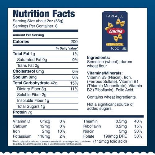 Barilla Farfalle Pasta, 16 Oz. Box - Non-Gmo Pasta Made With Durum Wheat Semolina - Kosher Certified Pasta