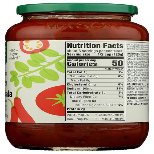 Whole Foods Market Organic Arrabbiata Pasta Sauce, 25 Ounce