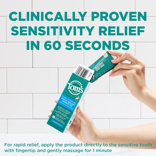 Toms Of Maine Fluoride-Free Rapid Relief Sensitive Toothpaste, Fresh Mint, 4 Oz. (Packaging May Vary)