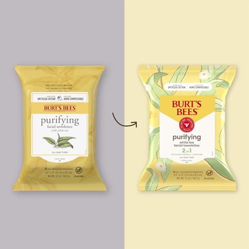 Burts Bees Purifying Facial Towelettes With White Tea, Pre-Moistened Towelettes For All Skin Types, 99.1 Percent Natural Origin Skin Care, 30 Ct. Package
