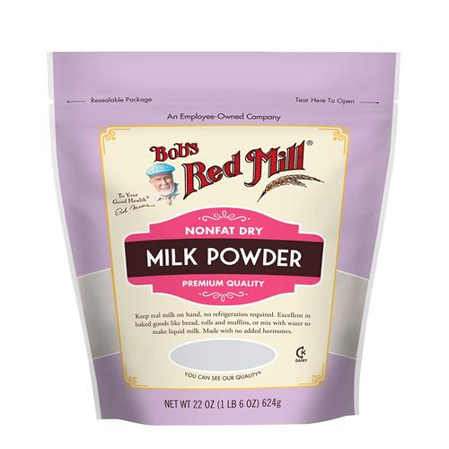Bobs Red Mill Non-Fat Dry Milk Powder, 22Oz (Pack Of 1) - Makes 26 Cups Per Bag, Made In Usa, Unflavored, Kosher