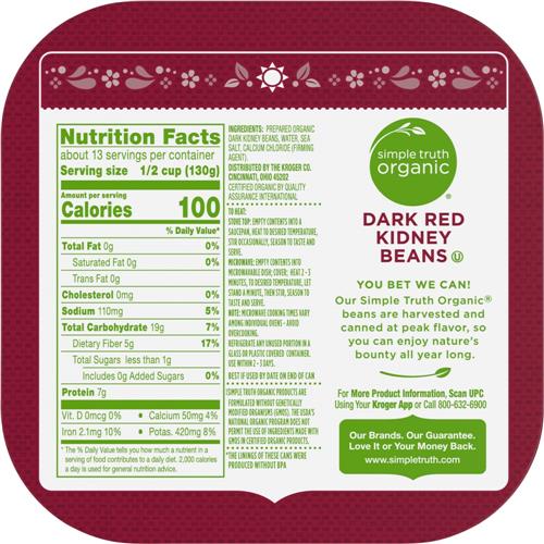 Simple Truth Organic Dark Red Kidney Beans 4 ct / 15 oz