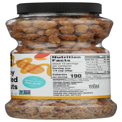 Whole Foods Market Honey Roasted Peanuts, 16 Ounce