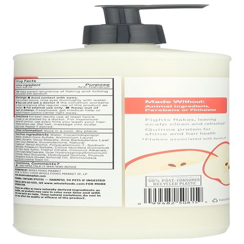 Whole Foods Market Anti-Dandruff 2-In-1 Shampoo & Conditioner, Honeycrisp Apple, 32 Fl Oz