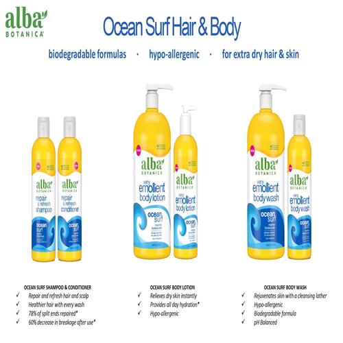 Alba Botanica Very Emollient Body Lotion, Ocean Surf, 32 Oz
