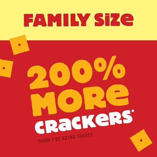 Cheez-It Cheese Crackers, Baked Snack Crackers, Lunch Snacks, Family Size, Extra Toasty, 21Oz Box (1 Box)