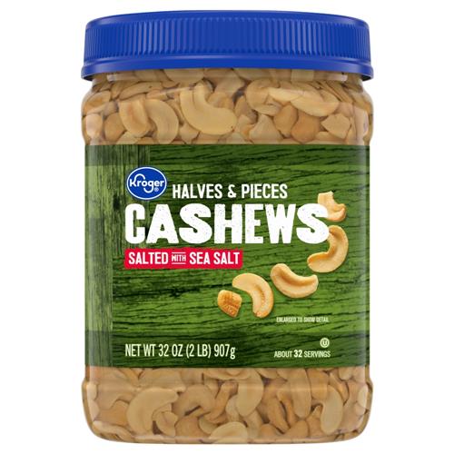 Kroger Halves & Pieces Salted Cashews 32 oz