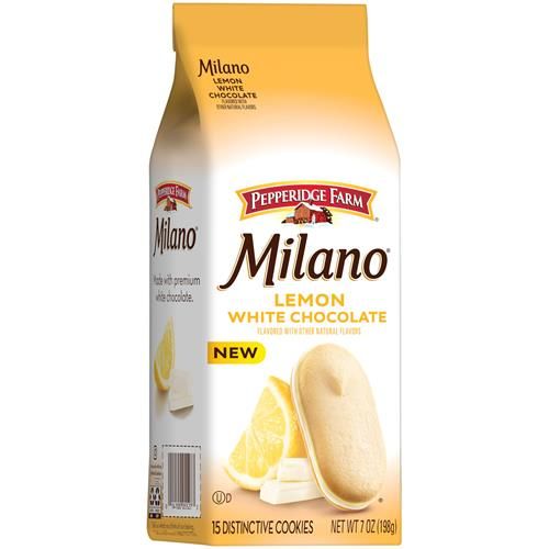 Pepperidge Farm Milano White Chocolate Lemon Flavored Cookies, 7 Oz Bag