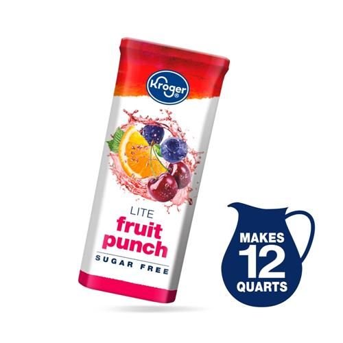 Kroger Lite Zero Sugar Fruit Punch Drink Mix Packets 6 packets