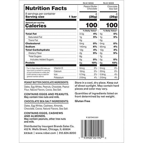 Rxbar Minis Protein Bars, Protein Snack, Snack Bars, Variety Pack, 7.3Oz Box (8 Bars)