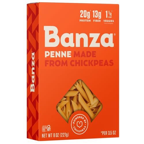 Banza Penne Pasta From Chickpeas - Gluten Free, High Protein, And Lower Carb Protein Penne Chickpea Pasta - 8Oz
